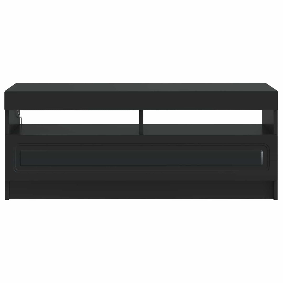LED TV-skab Sort Konstrueret træ