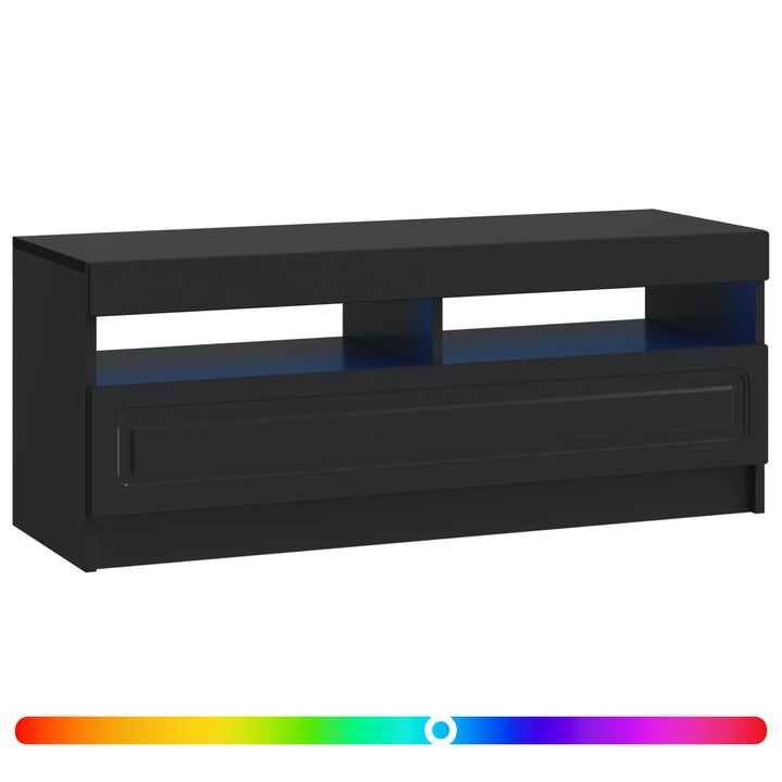 LED TV-skab Sort Konstrueret træ