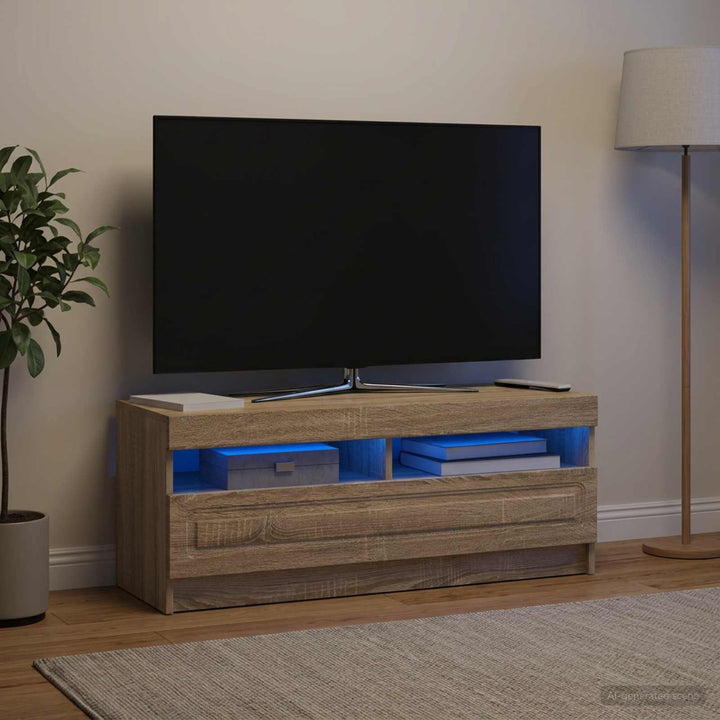 LED TV-skab Sonoma-eg Konstrueret træ