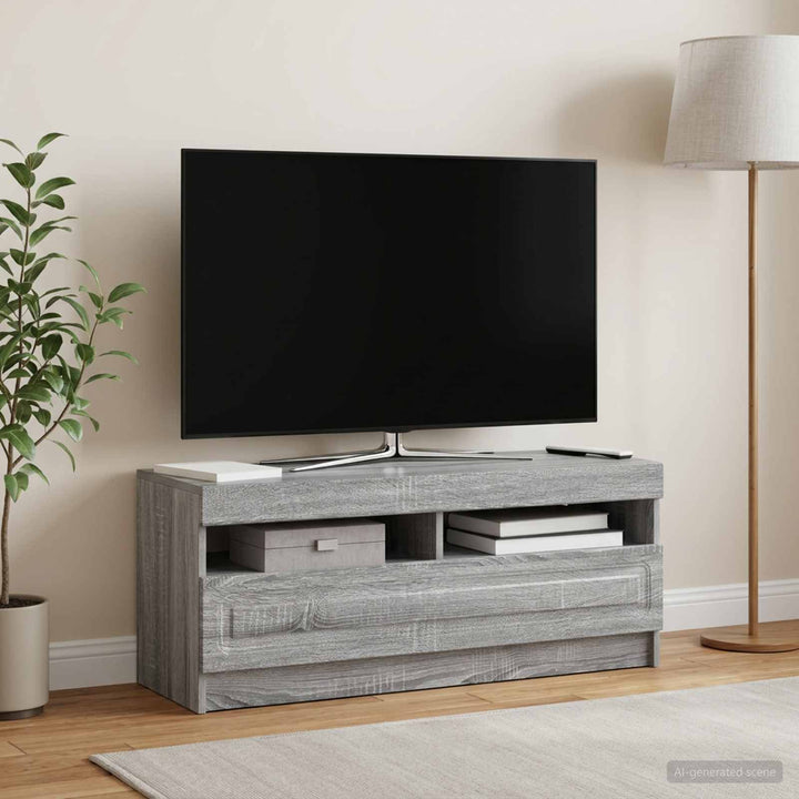LED TV-skab Grå Sonoma Konstrueret træ