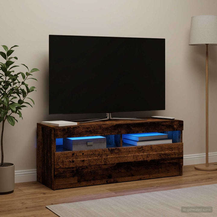 LED TV-skab Gammelt træ Konstrueret træ