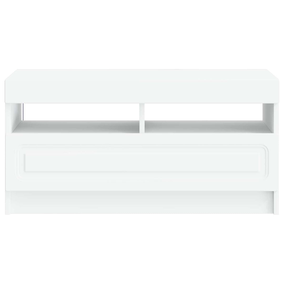 LED TV-skab Hvid Konstrueret træ
