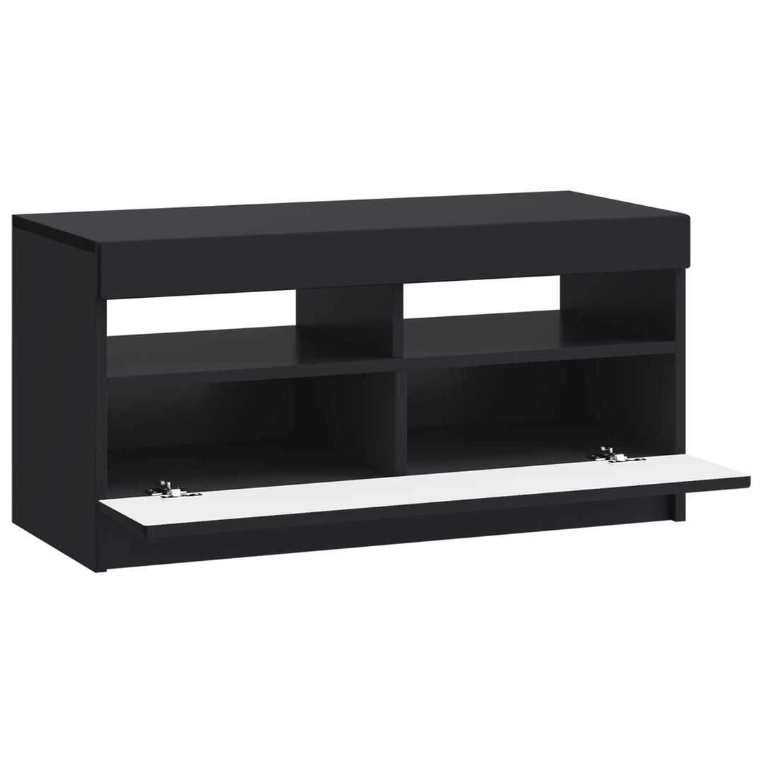 LED TV-skab Sort Konstrueret træ