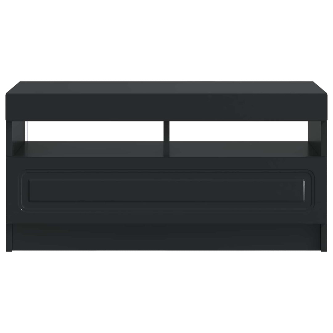 LED TV-skab Sort Konstrueret træ