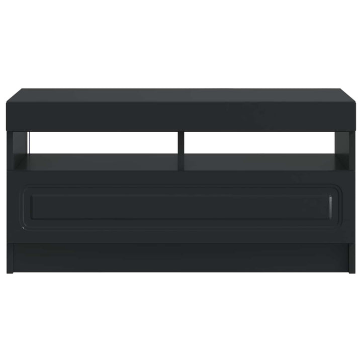 LED TV-skab Sort Konstrueret træ