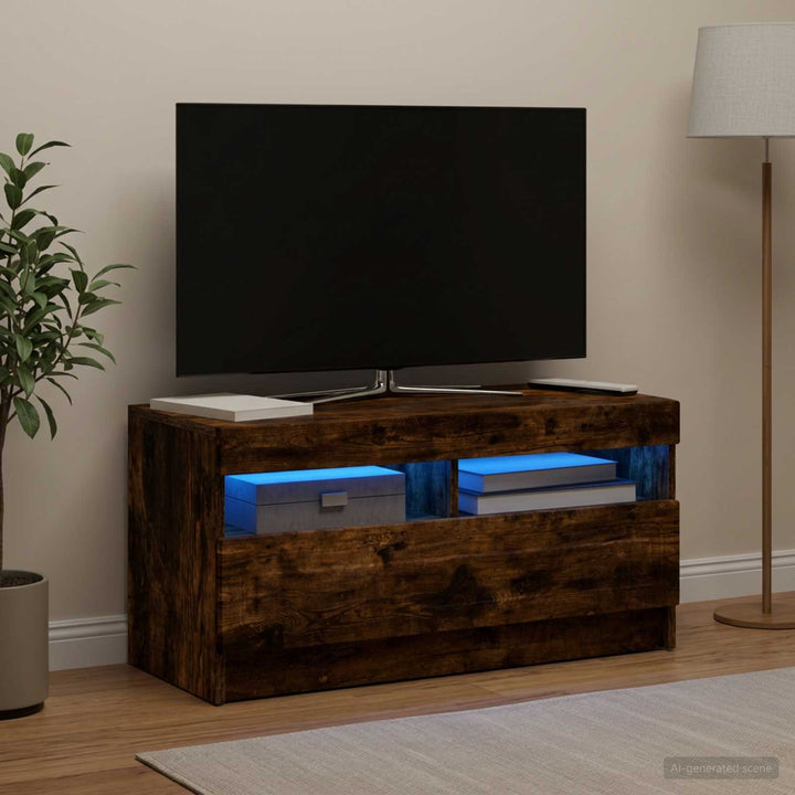 LED TV-skab Røget eg Konstrueret træ