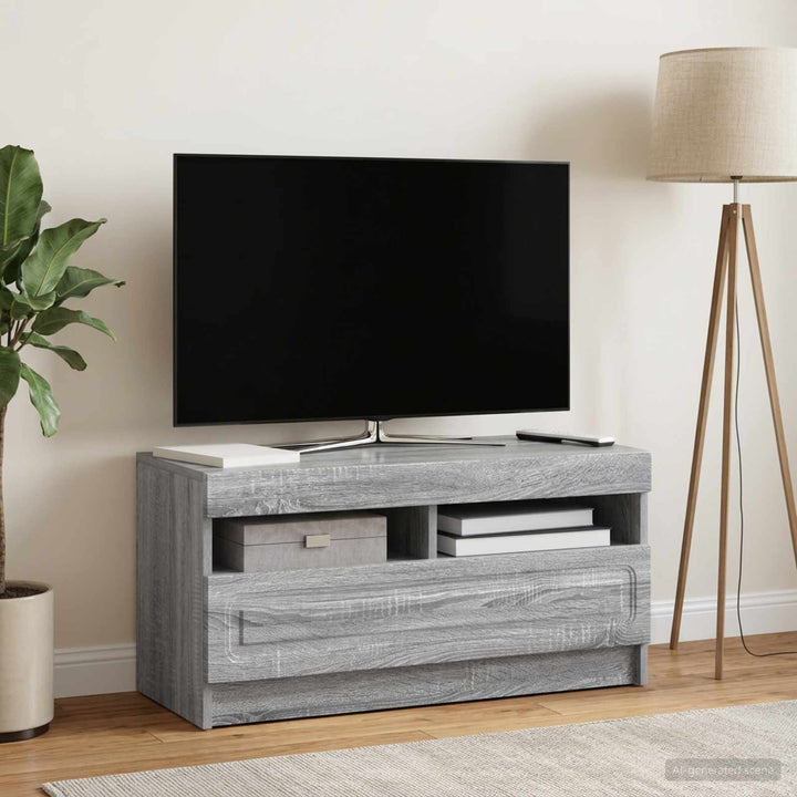 LED TV-skab Grå Sonoma Konstrueret træ