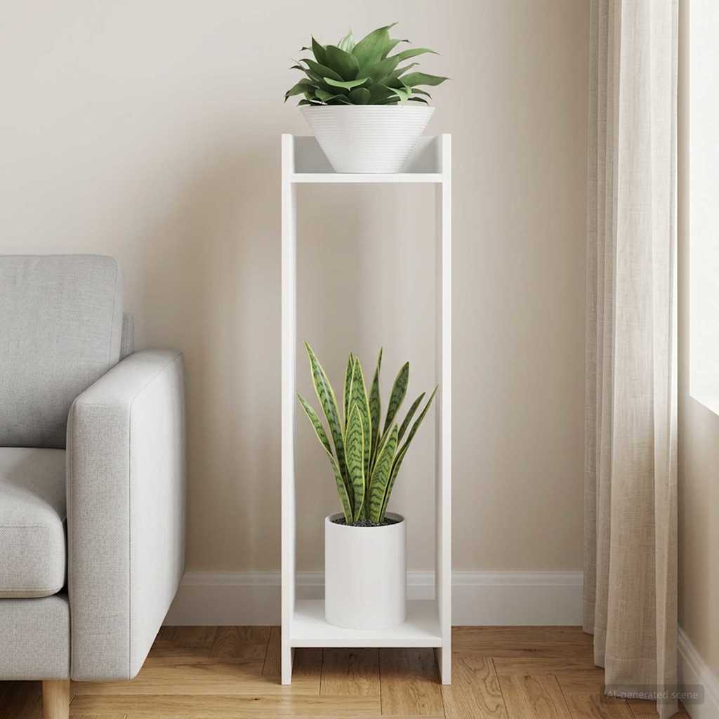 Planteholder Hvid 30 x 30 x 100 cm Konstrueret træ