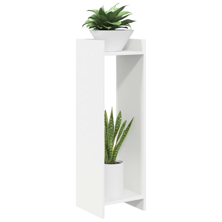 Planteholder med hylde Hvid 30 x 30 x 100 cm Konstrueret træ