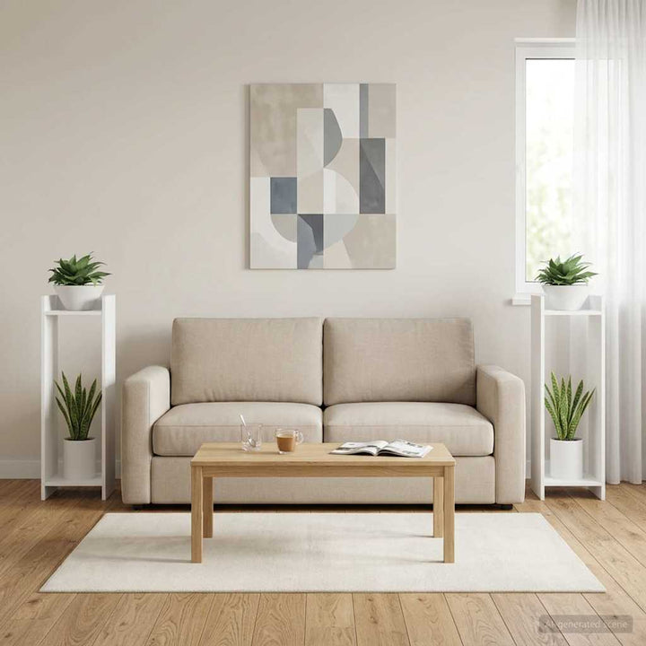 Planteholder 2 pcs Hvid 30 x 30 x 100 cm Konstrueret træ