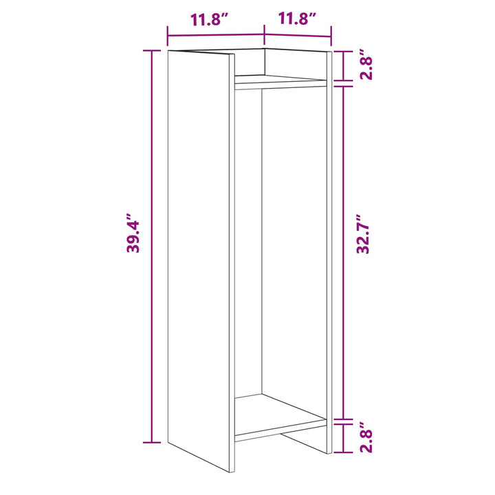 Planteholder 2 pcs Hvid 30 x 30 x 100 cm Konstrueret træ