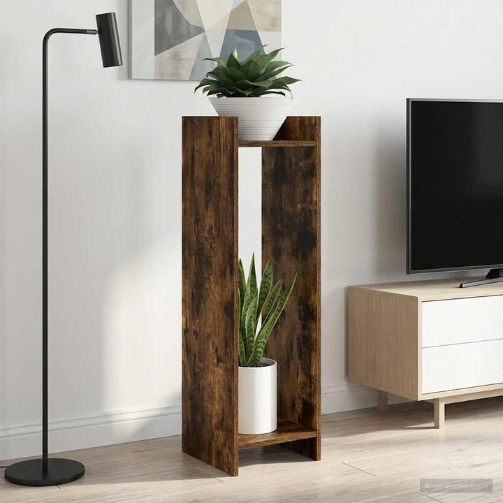 Planteholder 2 pcs Røget Eg 30 x 30 x 100 cm Konstrueret træ