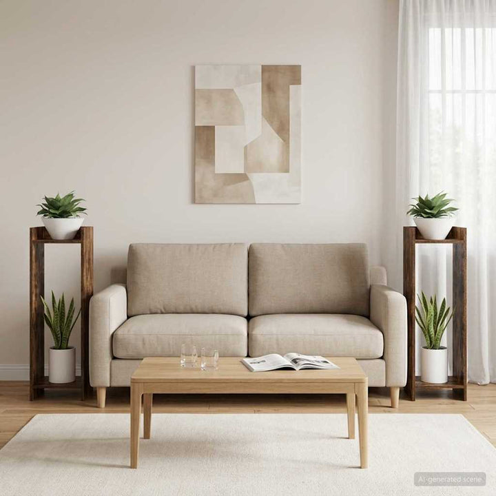Planteholder 2 pcs Røget Eg 30 x 30 x 100 cm Konstrueret træ