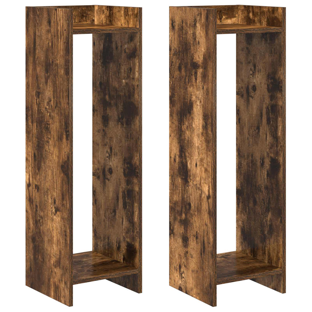 Planteholder 2 pcs Røget Eg 30 x 30 x 100 cm Konstrueret træ