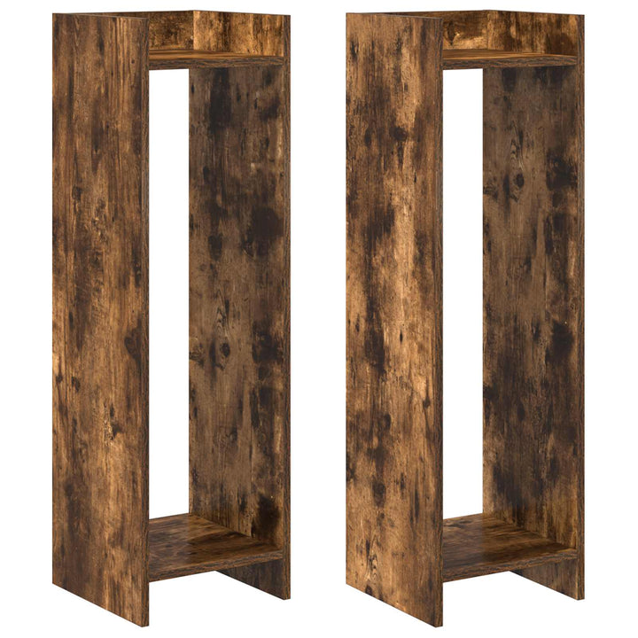 Planteholder 2 pcs Røget Eg 30 x 30 x 100 cm Konstrueret træ
