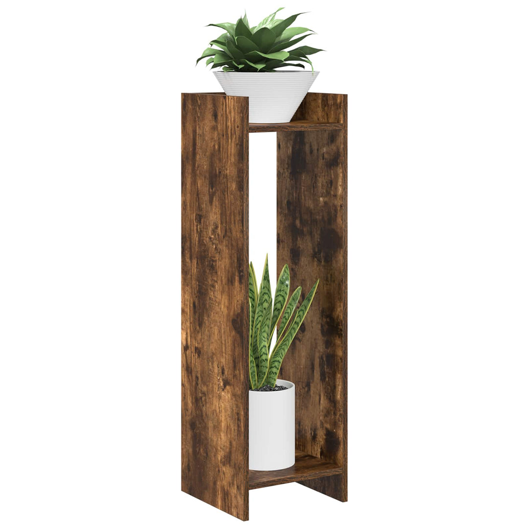 Planteholder 2 pcs Røget Eg 30 x 30 x 100 cm Konstrueret træ