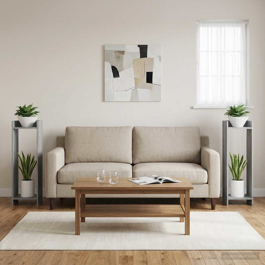 Planteholder 2 pcs Grå Sonoma 30 x 30 x 100 cm Konstrueret træ