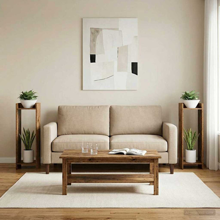Planteholder 2 pcs Gammelt træ 30 x 30 x 100 cm Konstrueret træ