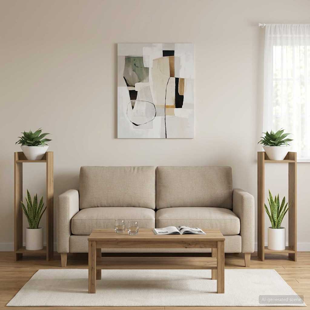 Planteholder 2 stk. Artisan Eg 30 x 30 x 100 cm Konstrueret træ