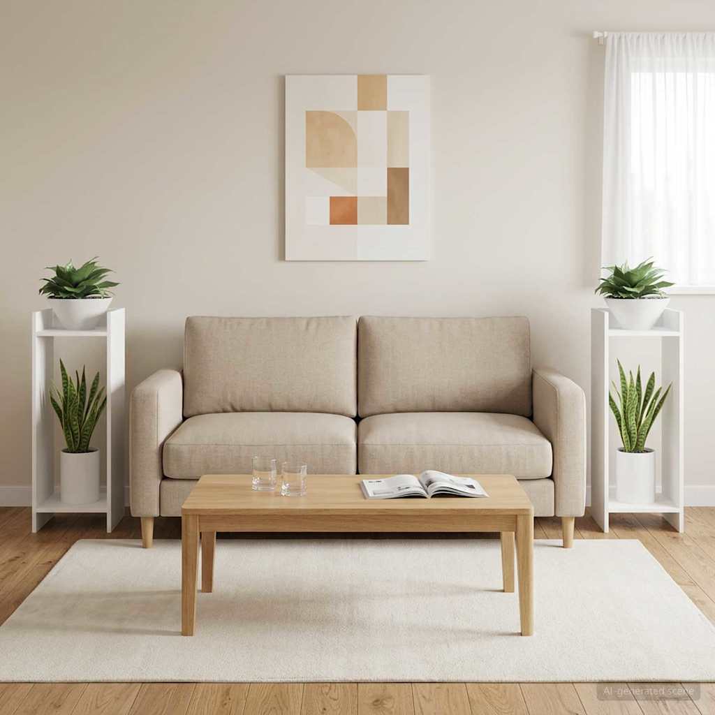 Planteholder 2 pcs Hvid 30 x 30 x 80 cm Konstrueret træ
