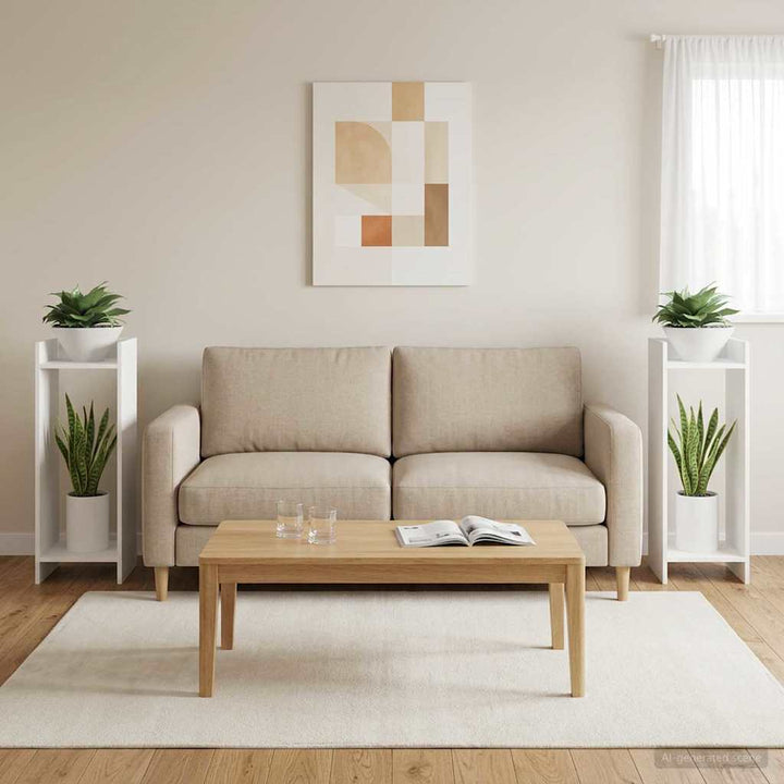 Planteholder 2 stk. Hvid 30 x 30 x 80 cm Konstrueret træ