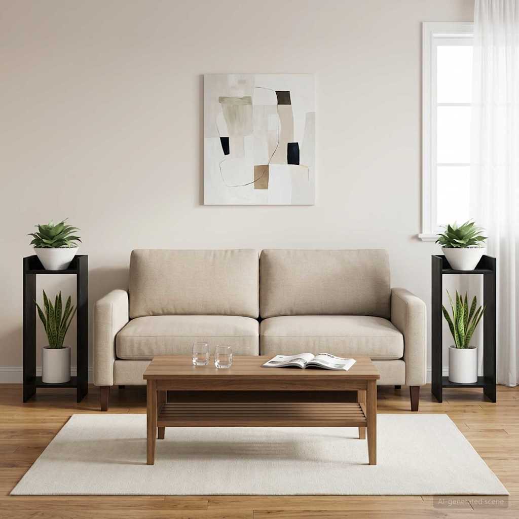 Planteholder 2 stk. Sort eg 30 x 30 x 80 cm Konstrueret træ
