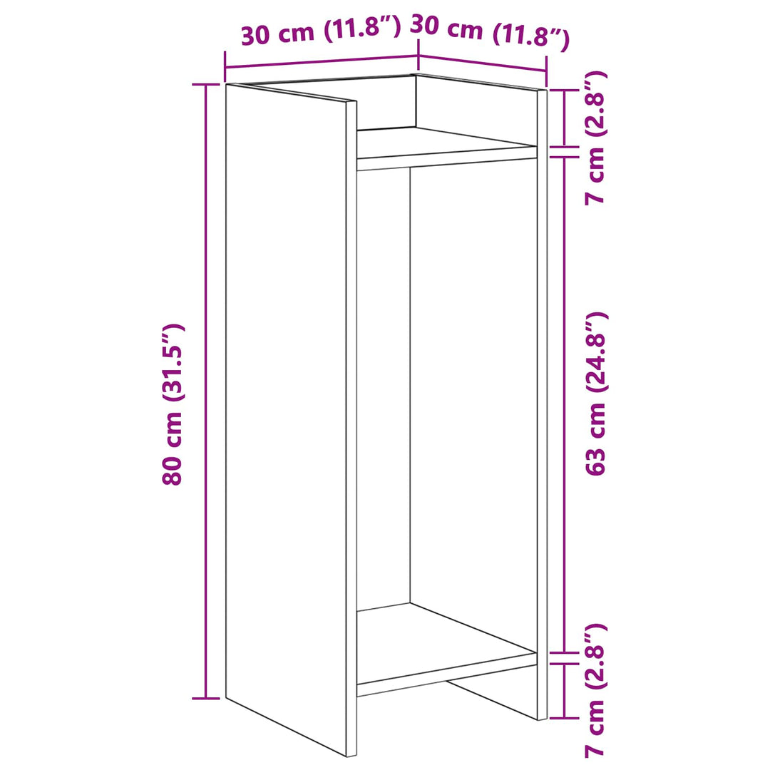 Planteholder Sonoma-eg 30 x 30 x 80 cm Konstrueret træ