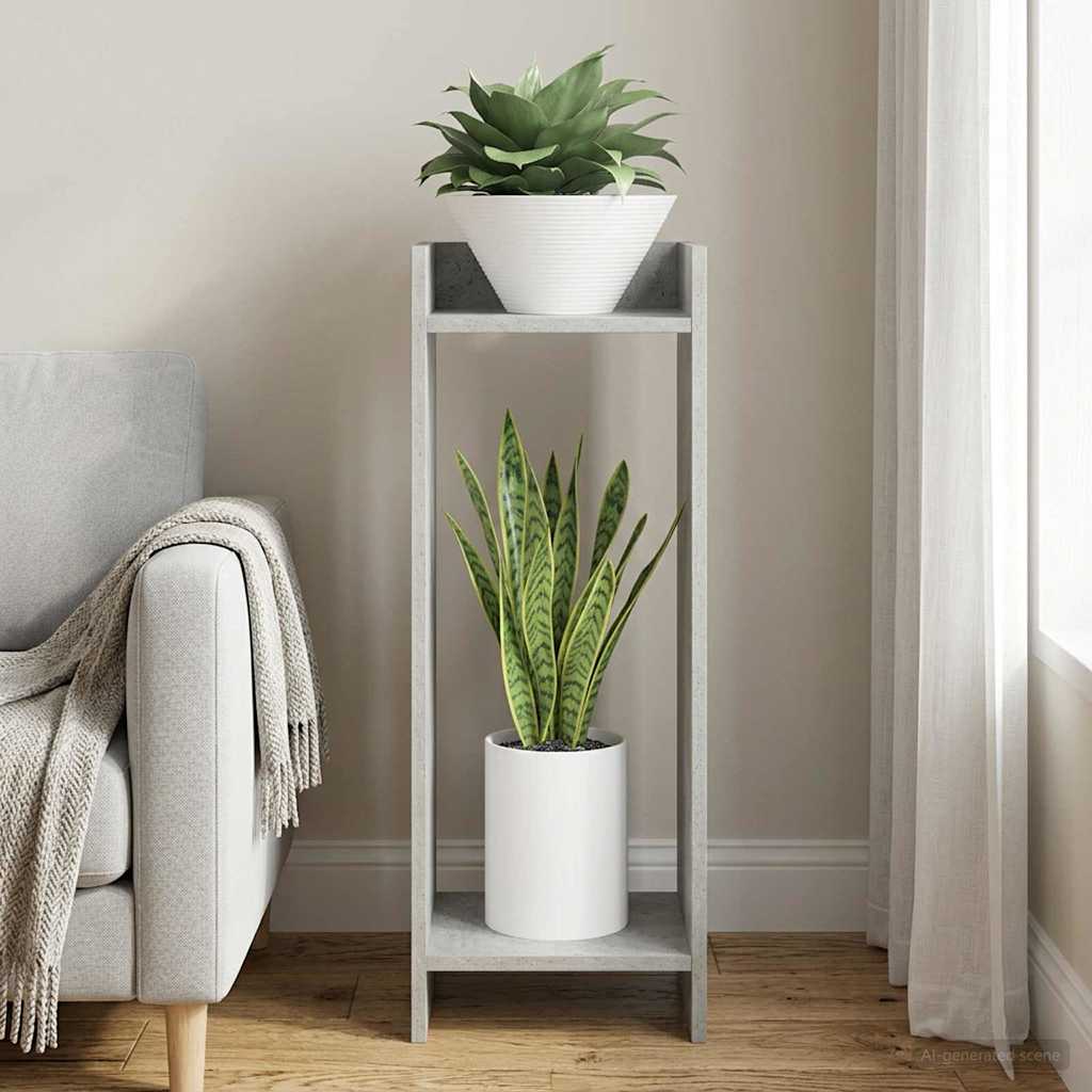 Planteholder BetonGrå 30 x 30 x 80 cm Konstrueret træ