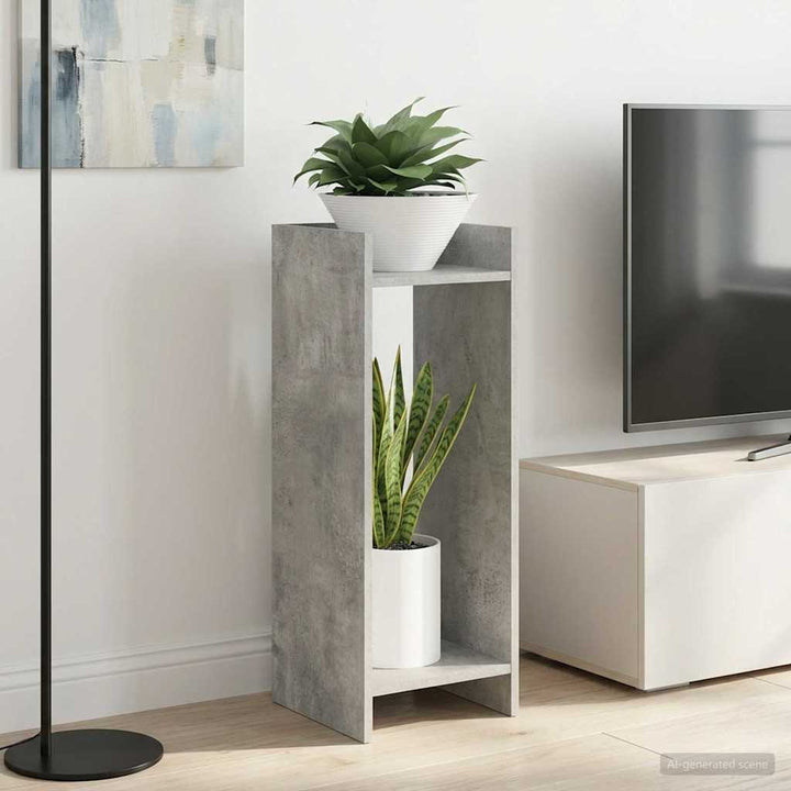 Planteholder 2 pcs BetonGrå 30 x 30 x 80 cm Konstrueret træ