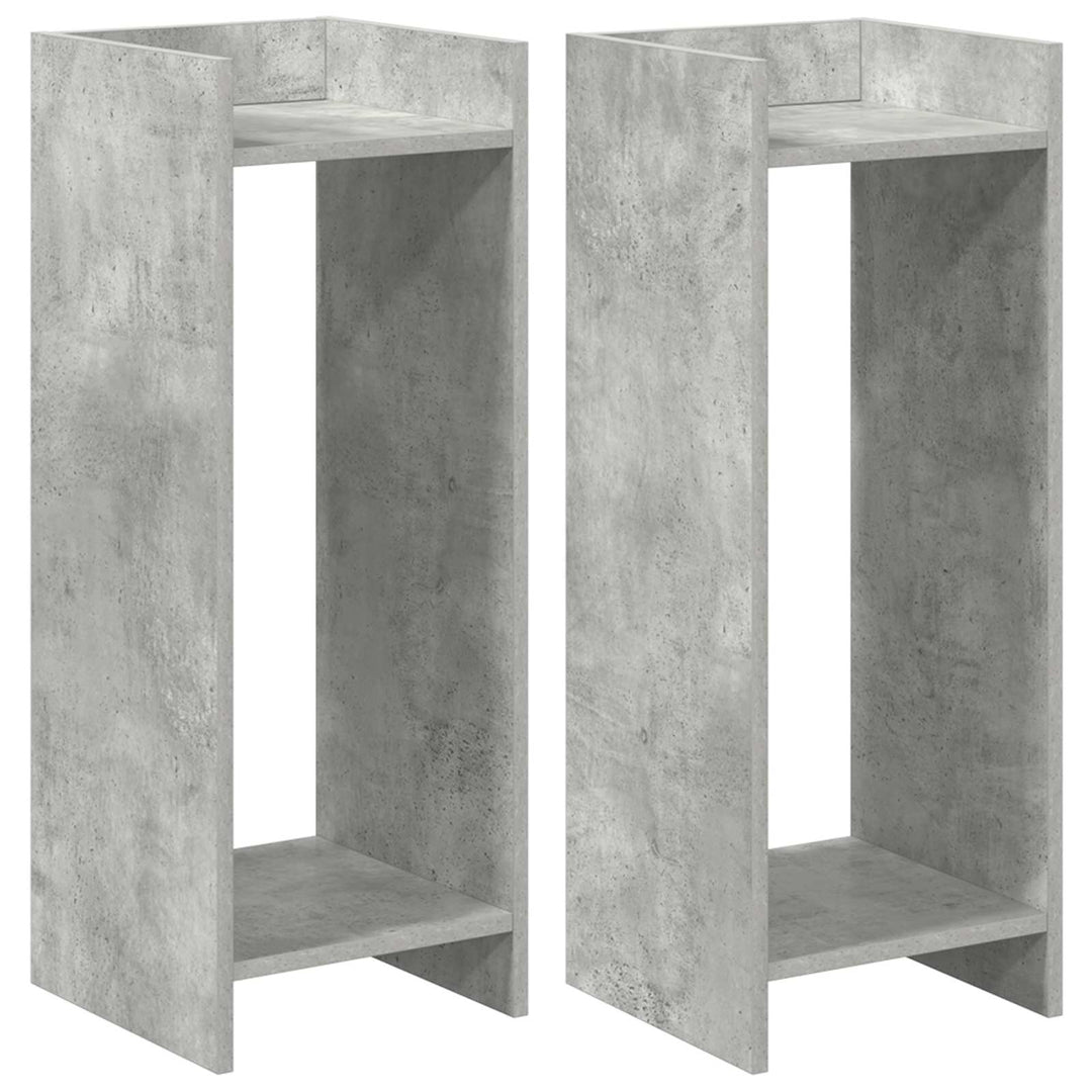Planteholder 2 pcs BetonGrå 30 x 30 x 80 cm Konstrueret træ