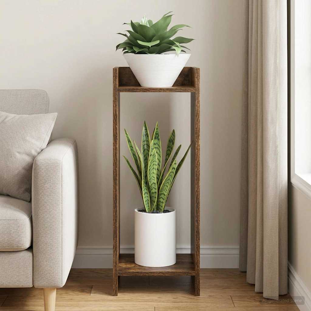 Planteholder Røget Eg 30 x 30 x 80 cm Konstrueret træ
