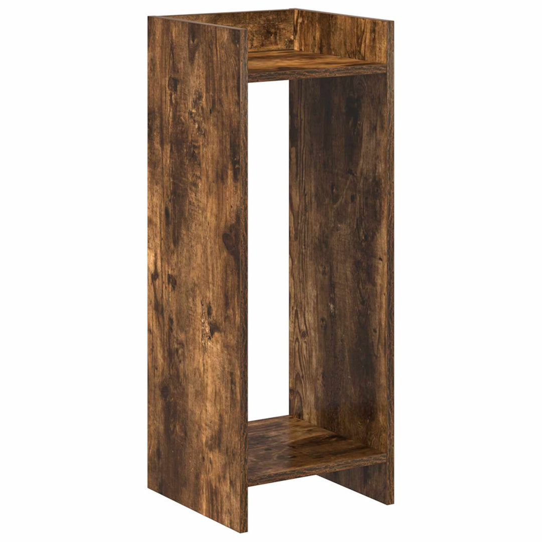 Planteholder med hylde Røget Eg 30 x 30 x 80 cm Konstrueret træ