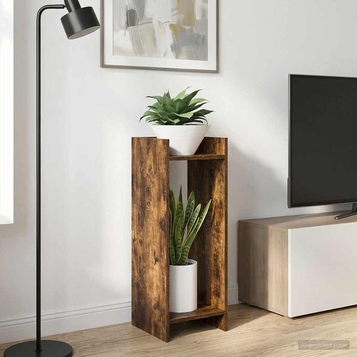Planteholder 2 pcs Røget Eg 30 x 30 x 80 cm Konstrueret træ