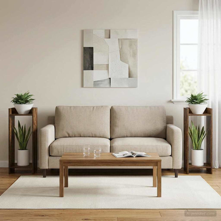 Planteholder 2 pcs Røget Eg 30 x 30 x 80 cm Konstrueret træ