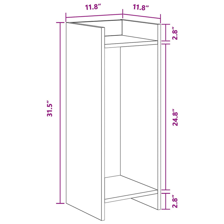 Planteholder Grå Sonoma 30 x 30 x 80 cm Konstrueret træ