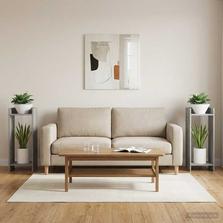 Planteholder 2 pcs Grå Sonoma 30 x 30 x 80 cm Konstrueret træ