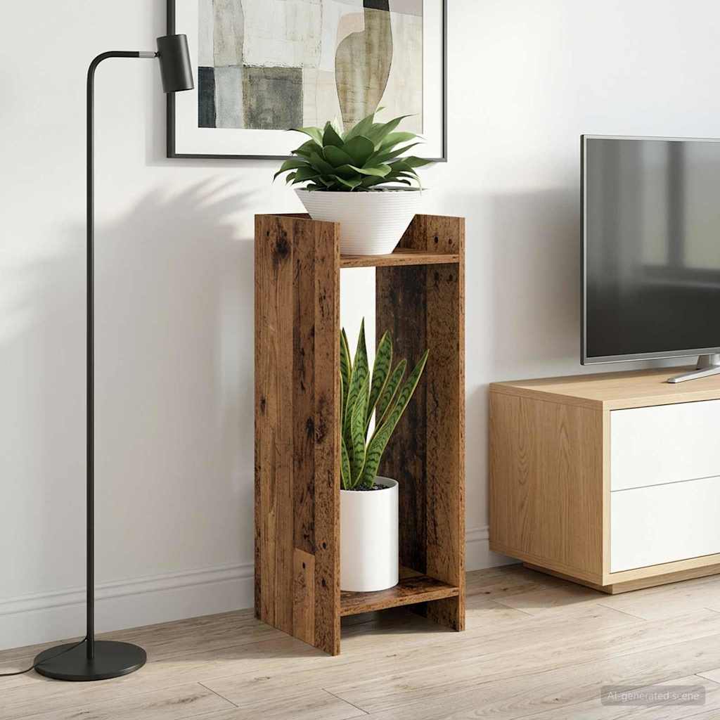 Planteholder 2 pcs Gammelt træ 30 x 30 x 80 cm Konstrueret træ