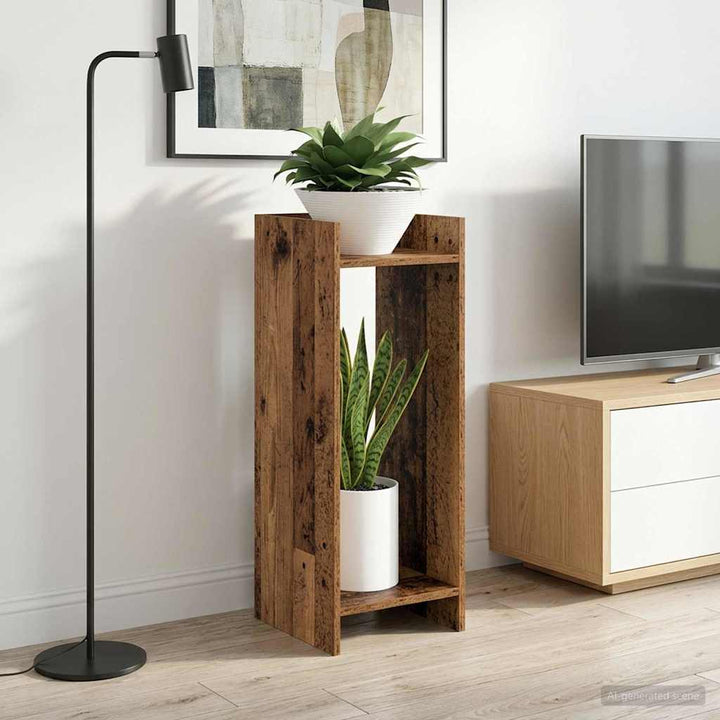 Planteholder 2 pcs Gammelt træ 30 x 30 x 80 cm Konstrueret træ