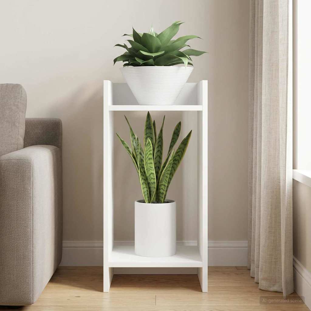 Planteholder Hvid 30 x 30 x 60 cm Konstrueret træ