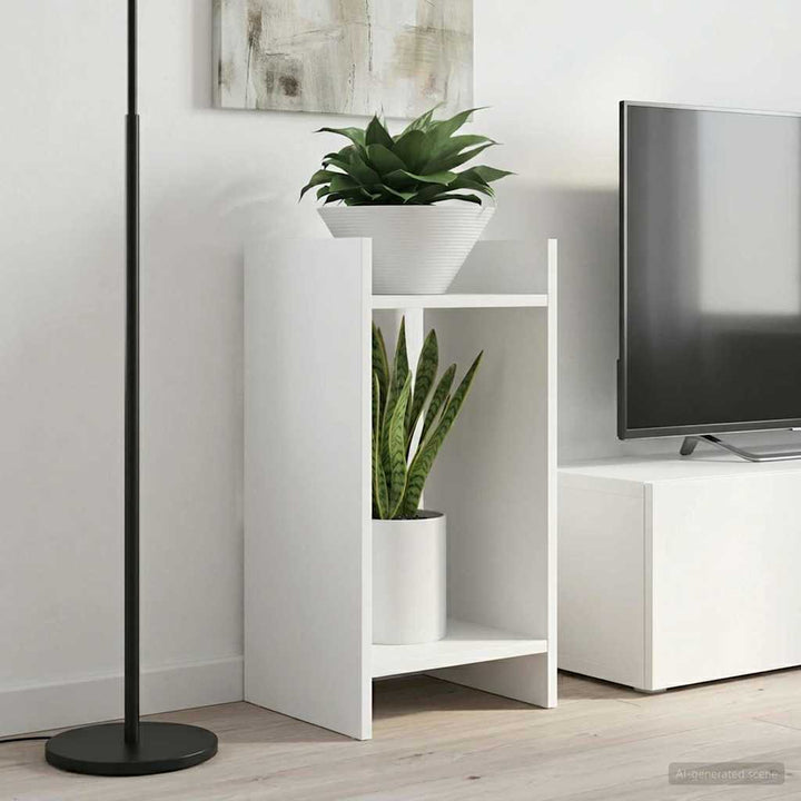 Planteholder 2 pcs Hvid 30 x 30 x 60 cm Konstrueret træ