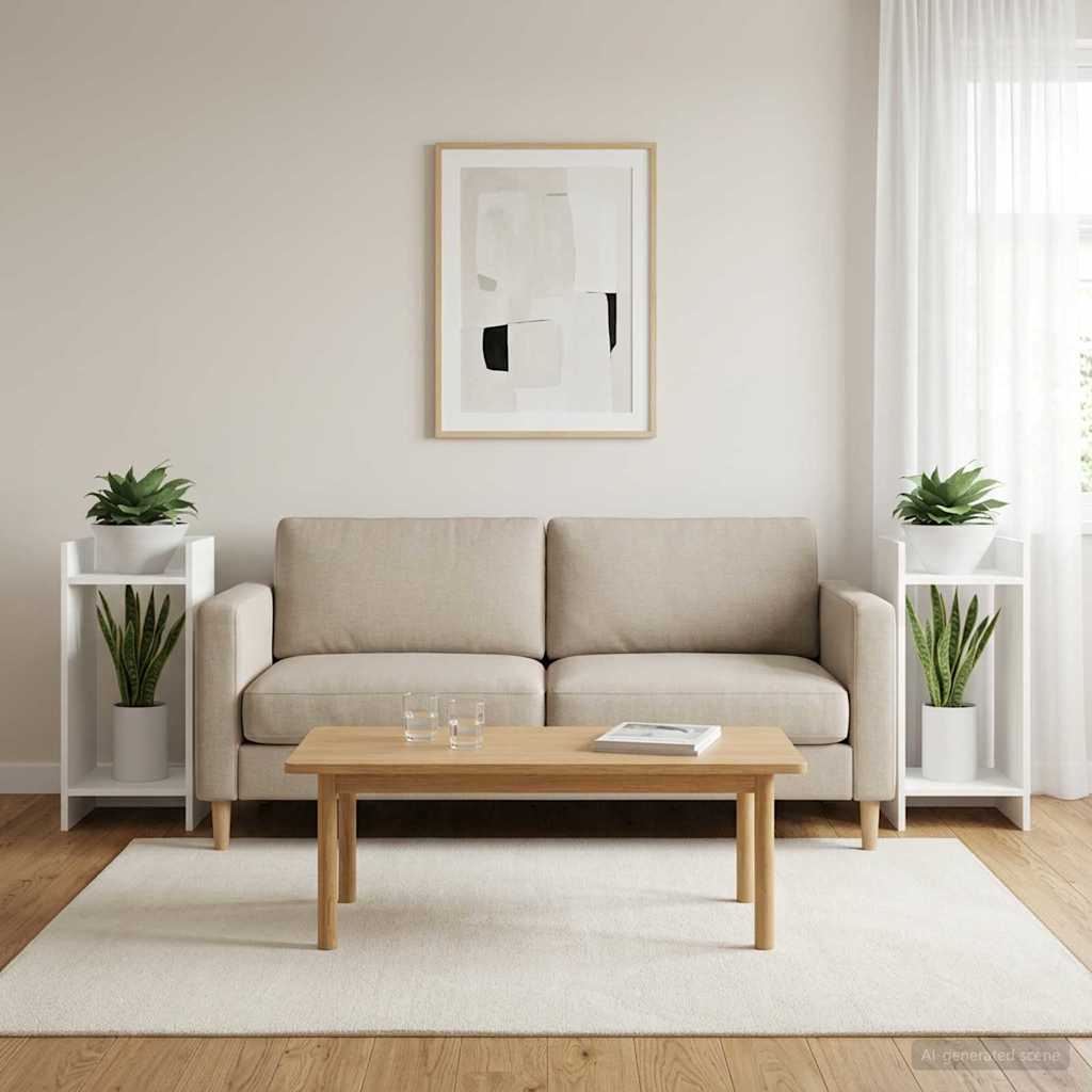 Planteholder 2 pcs Hvid 30 x 30 x 60 cm Konstrueret træ