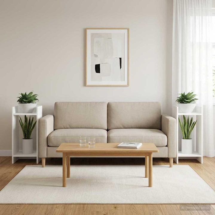 Planteholder 2 pcs Hvid 30 x 30 x 60 cm Konstrueret træ