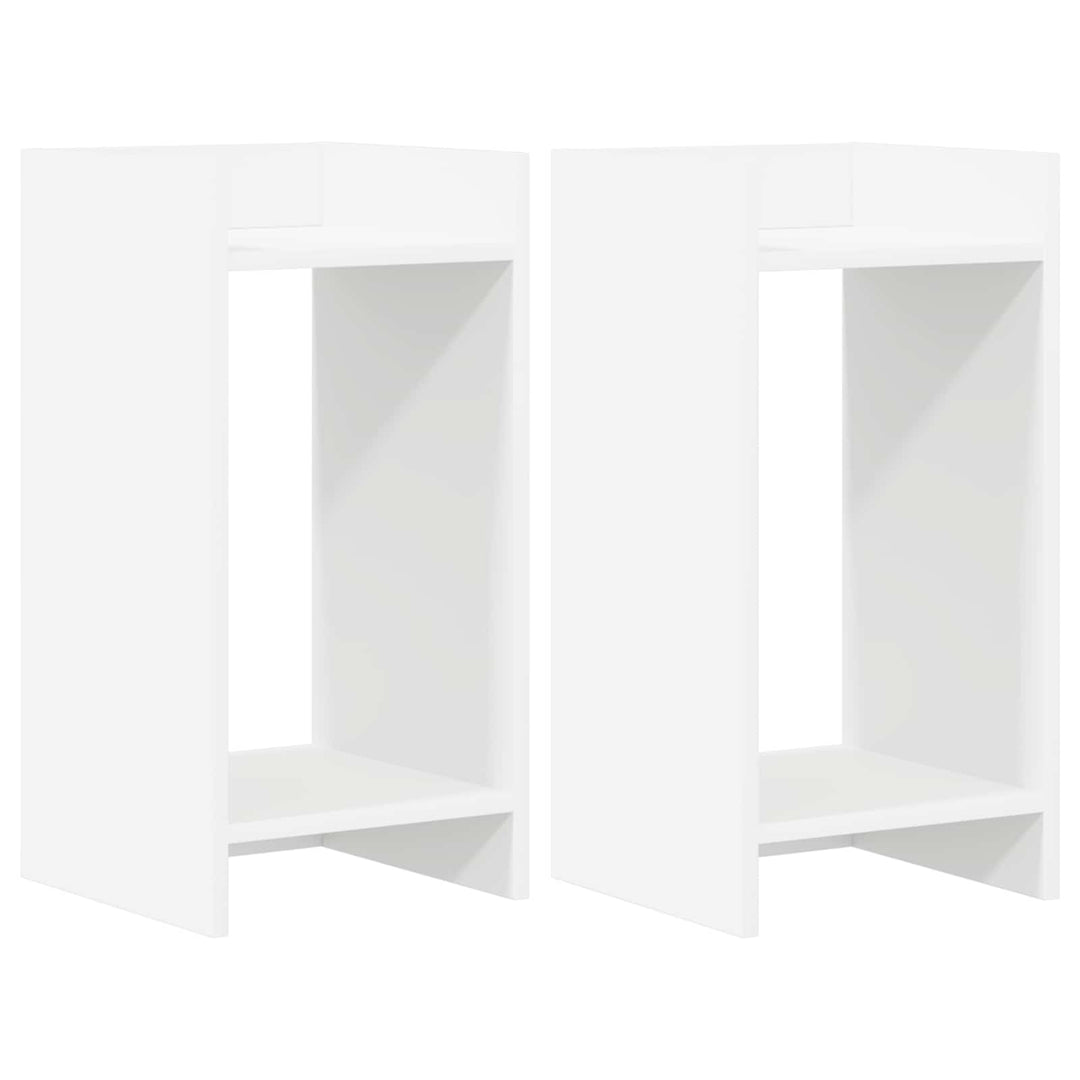 Planteholder 2 pcs Hvid 30 x 30 x 60 cm Konstrueret træ