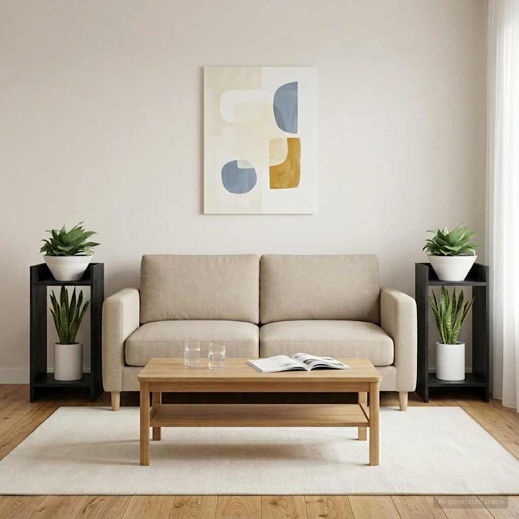Planteholder Sort Eg 30 x 30 x 60 cm Konstrueret træ