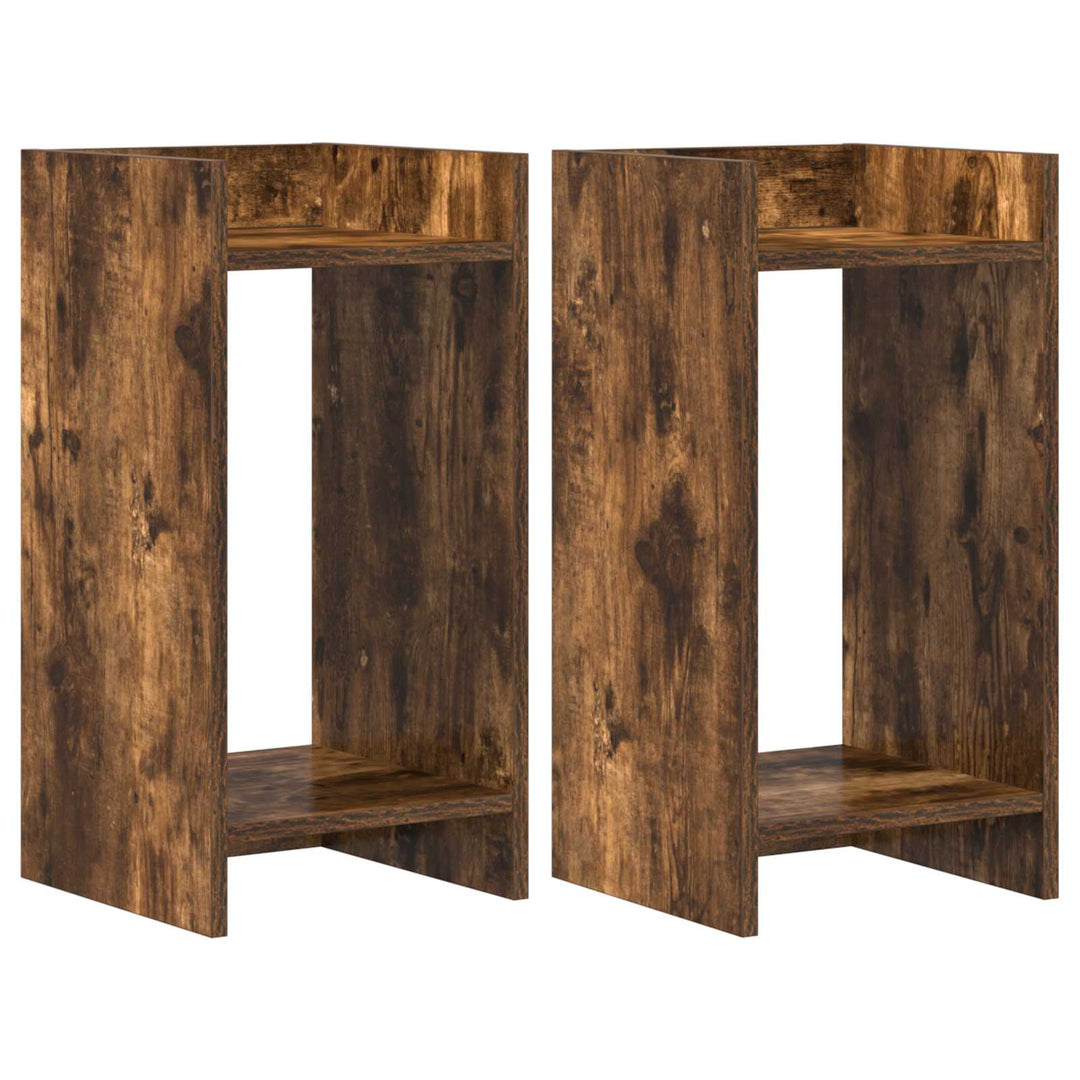 Planteholder 2 stk. Røget eg 30 x 30 x 60 cm Konstrueret træ