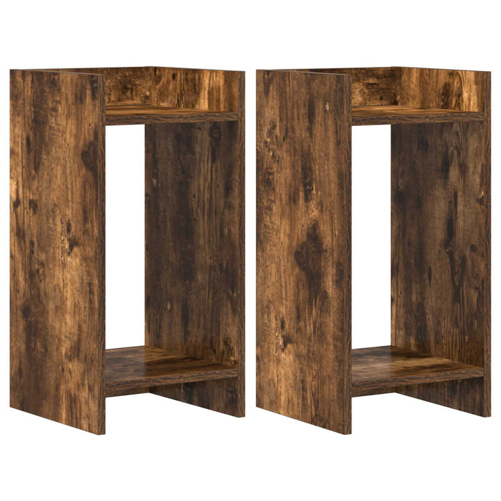 Planteholder 2 stk. Røget eg 30 x 30 x 60 cm Konstrueret træ