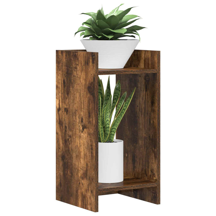Planteholder 2 stk. Røget eg 30 x 30 x 60 cm Konstrueret træ