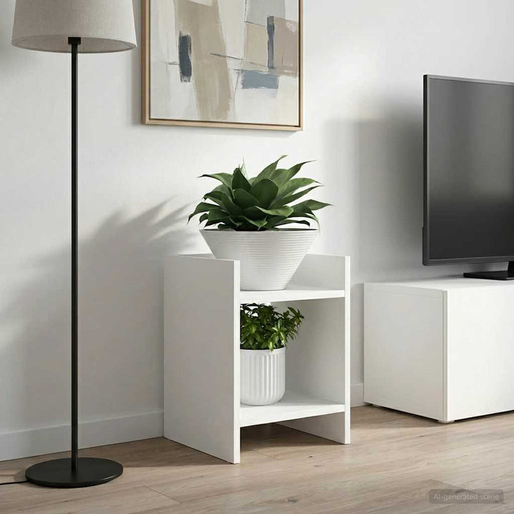 Planteholder 2 stk. Hvid 30 x 30 x 40 cm Konstrueret træ