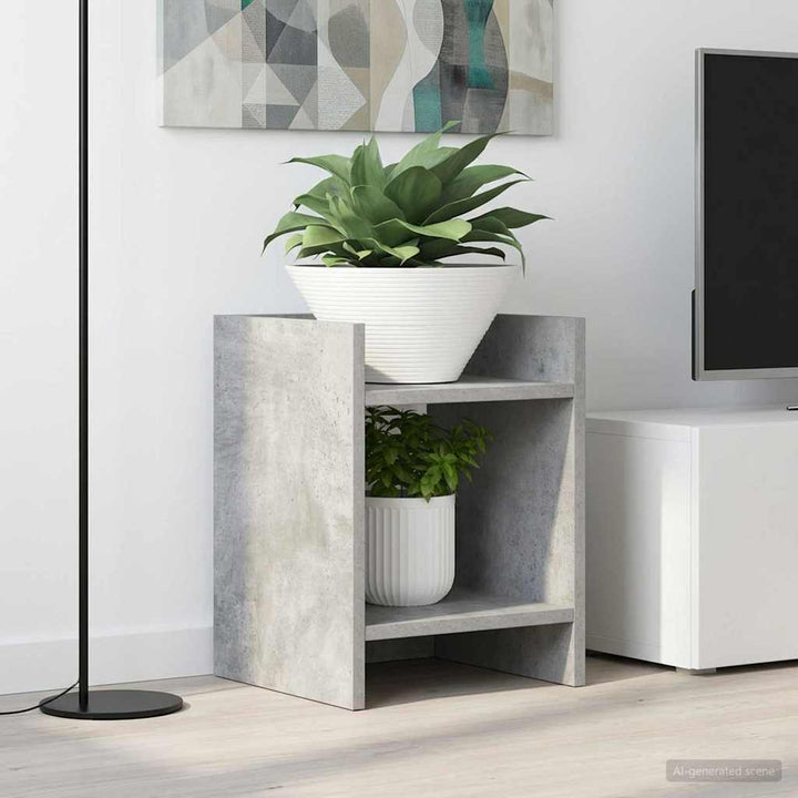 Planteholder 2 pcs BetonGrå 30 x 30 x 40 cm Konstrueret træ