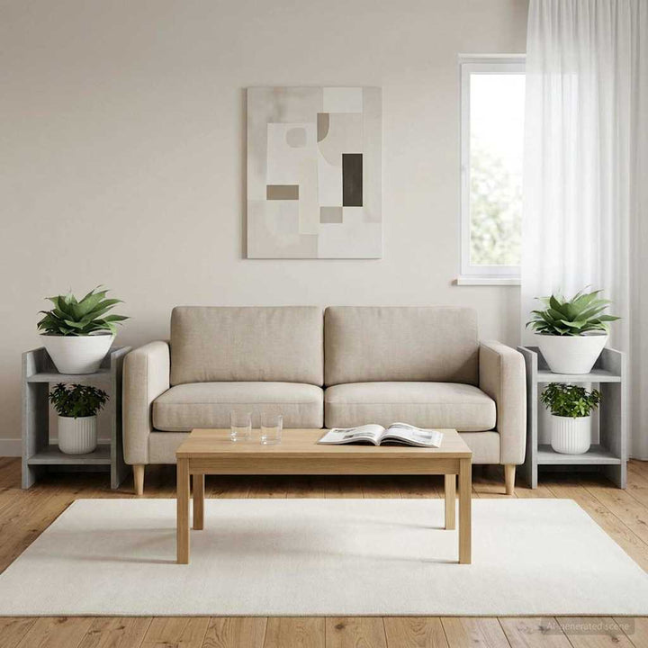 Planteholder 2 stk. BetonGrå 30 x 30 x 40 cm Konstrueret træ